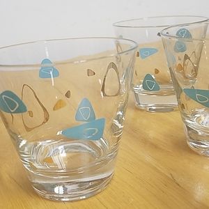 Vintage Federal Glass Amoeba Boomerang  (Set of 6)